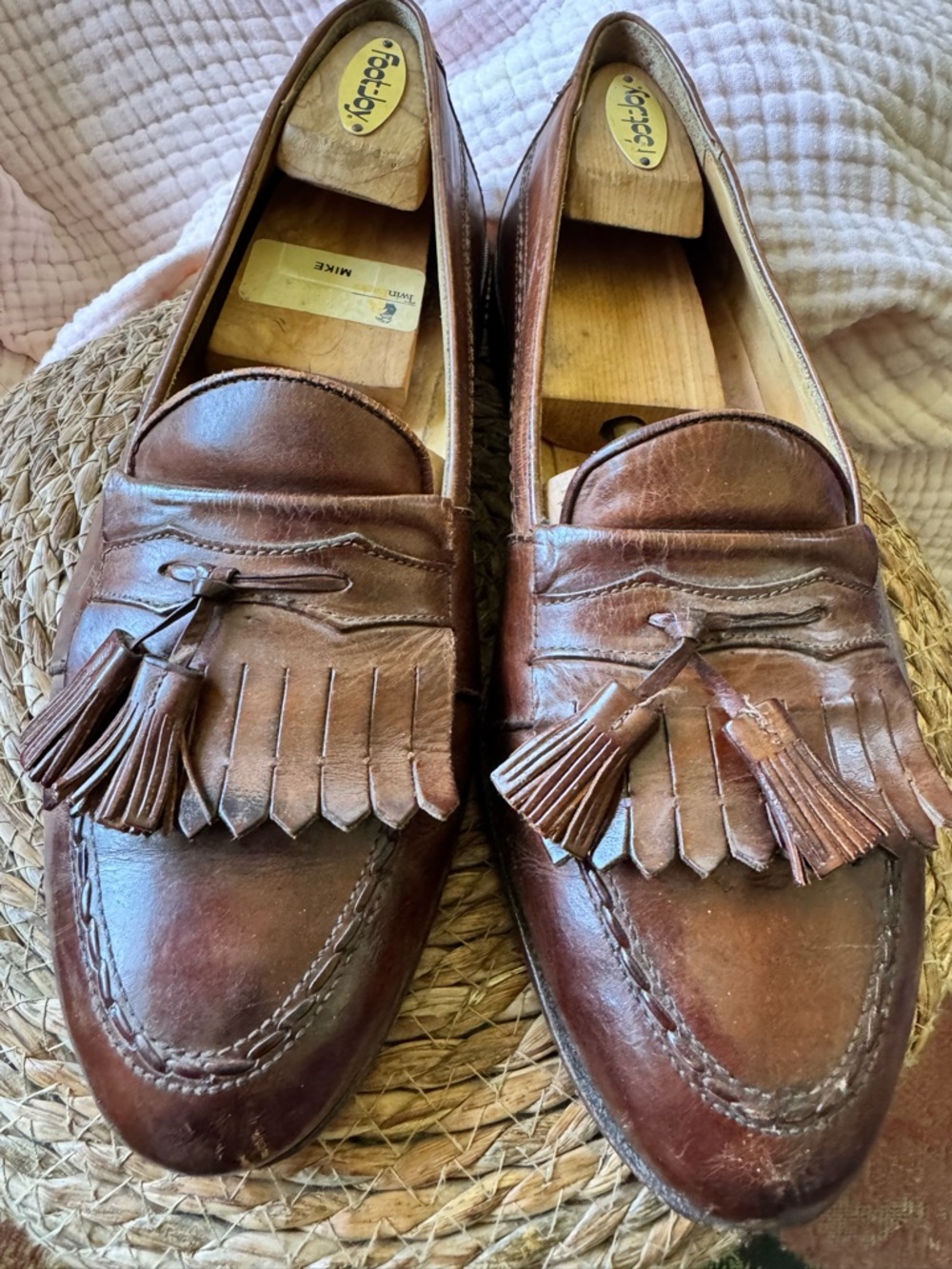 Amazing vintage FootJoy Brown Leather Tassel Kiltie Loafers - Men's Italian